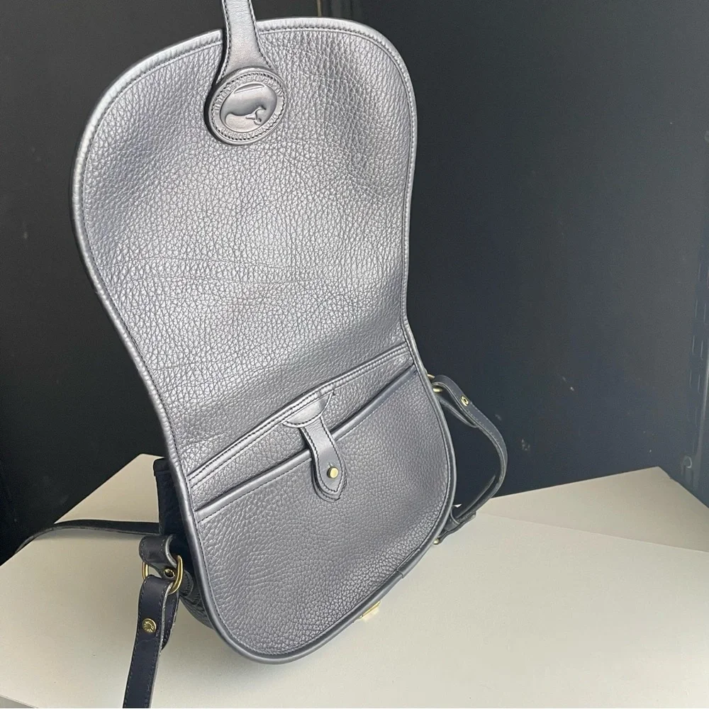 Dooney and Bourke AWL Leather Navy Blue Saddle crossbody Bag - Picture 6 of 15
